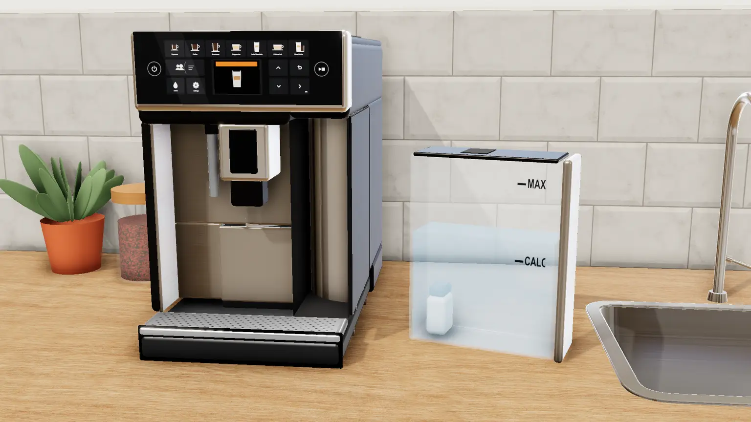 Philips 5400 LatteGo en 3D, étape 9 du détartrage : Installez et activez un nouveau filtre AquaClean