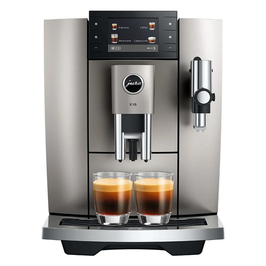 Machine JURA E8 (ED) Midnight Silver vue de face