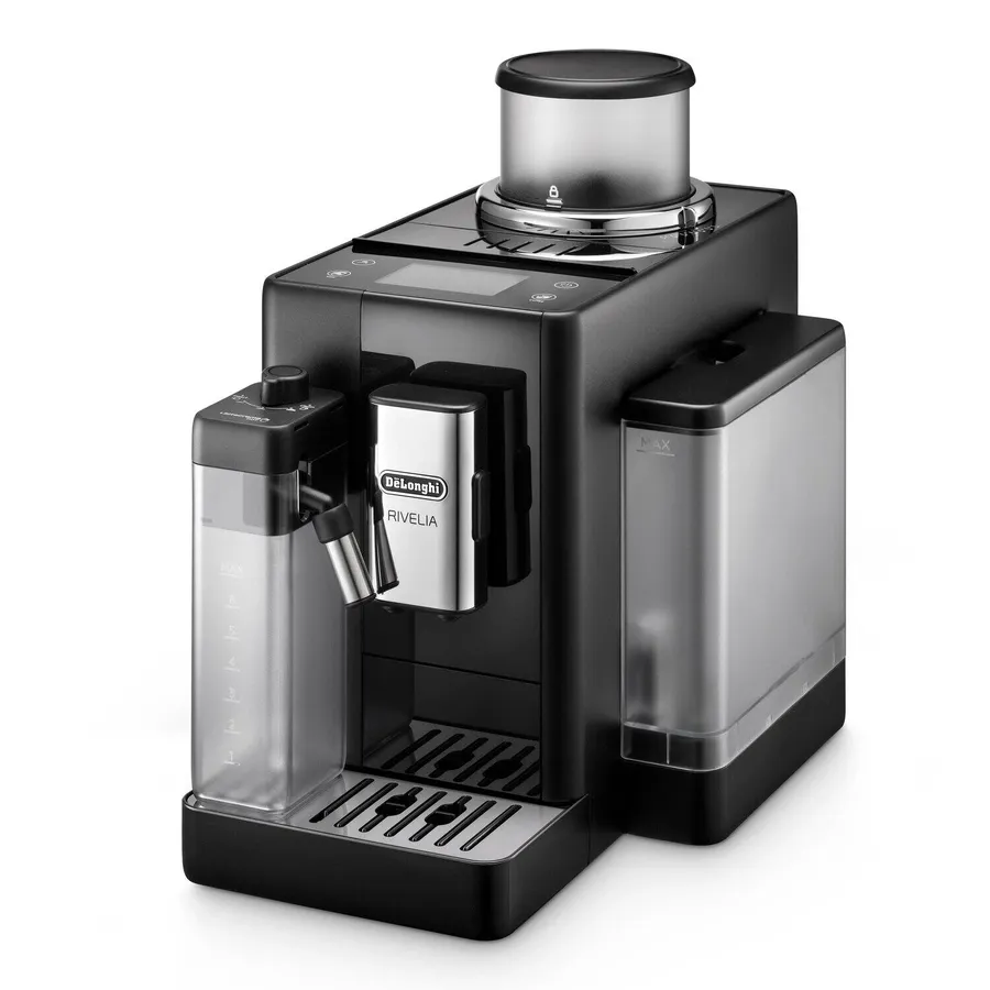 Machine De’Longhi Rivelia LatteCrema noire vue de trois quarts